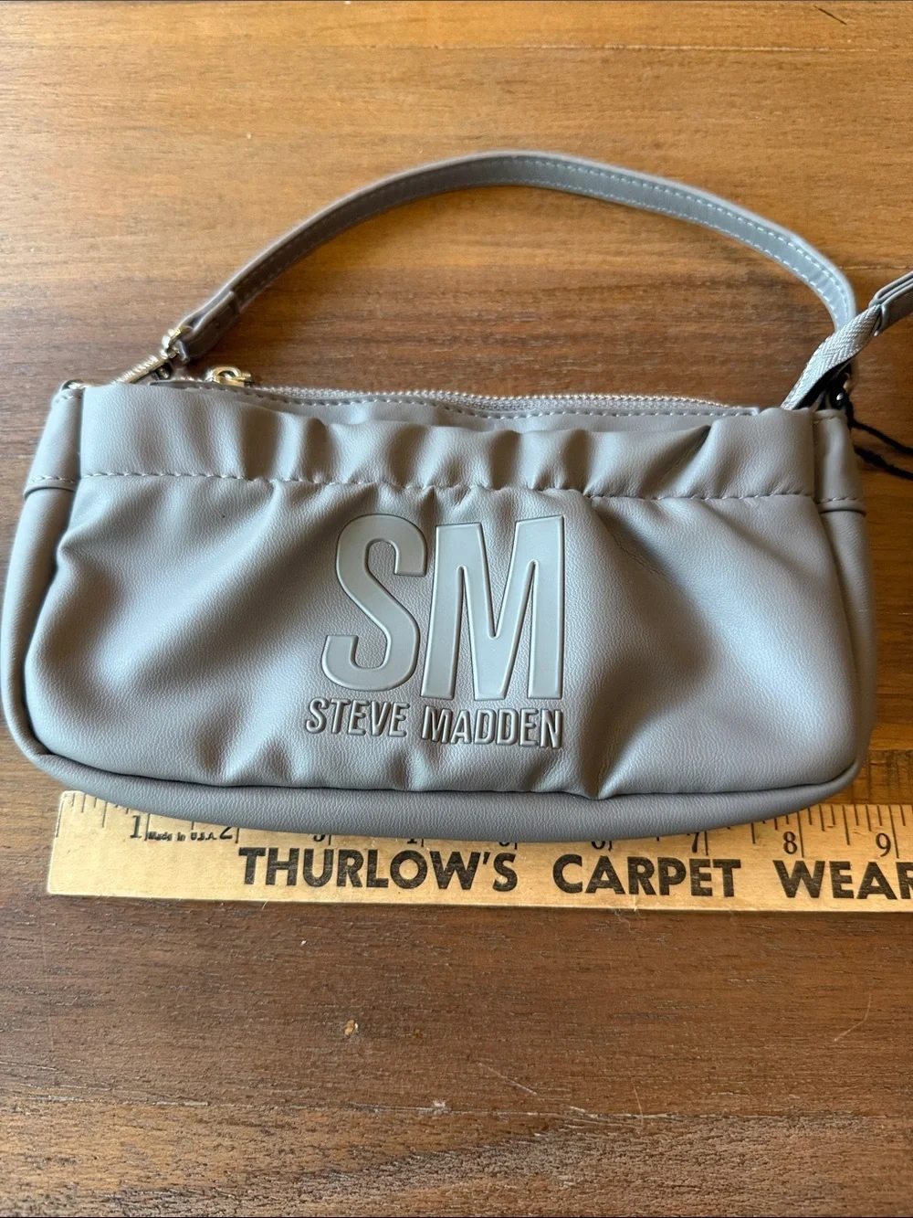 NWT - Steve Madden Gray SM Embossed Purse